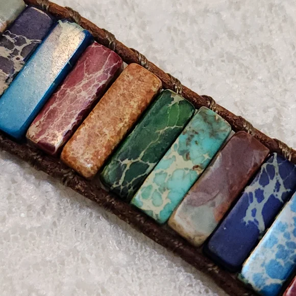 Multicolor Bohemian Stone Wrap Bracelet - Picture 3 of 7